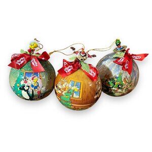 Looney Tunes Christmas Ornaments Set Of 3 Taz Sylvester Tweety Bugs Bunny Marvin